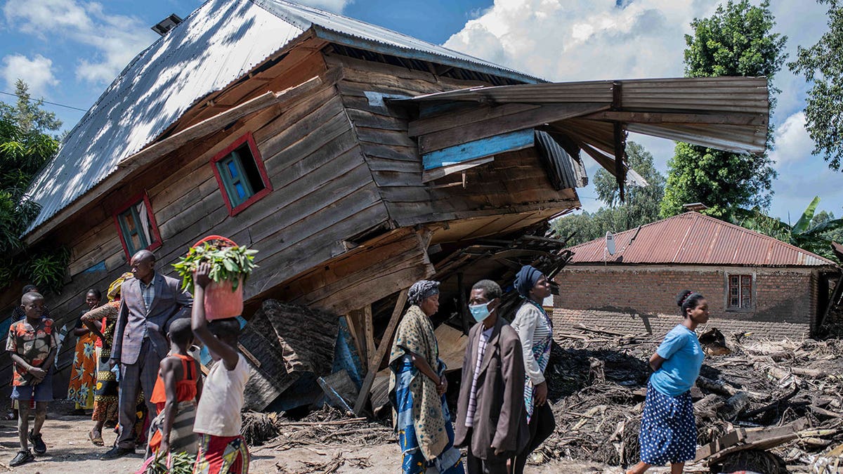 Congo house damaged