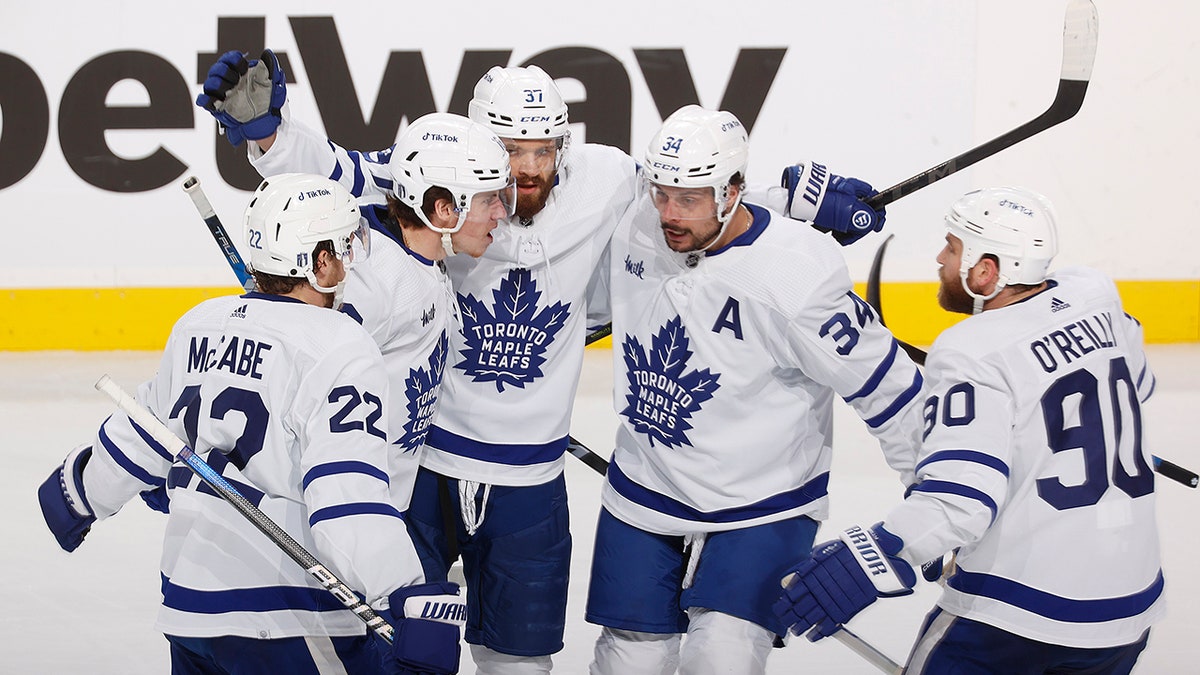 Leafs celebrate goal