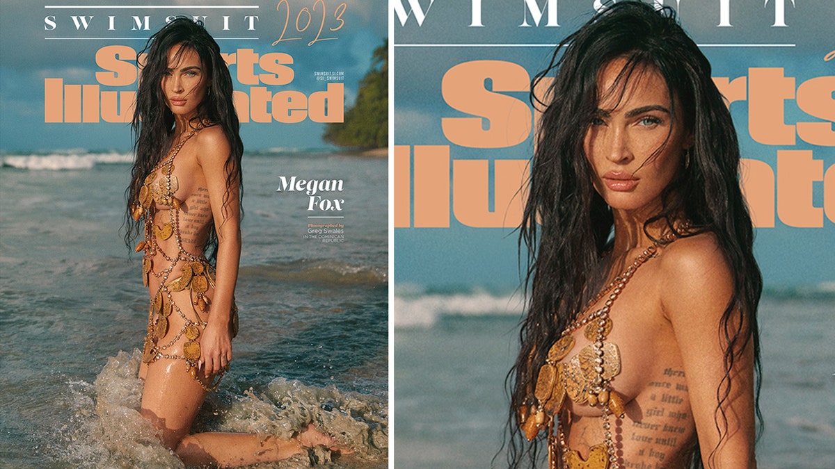 Megan Fox rocks silver chains in nearly nude beach swimsuit photos