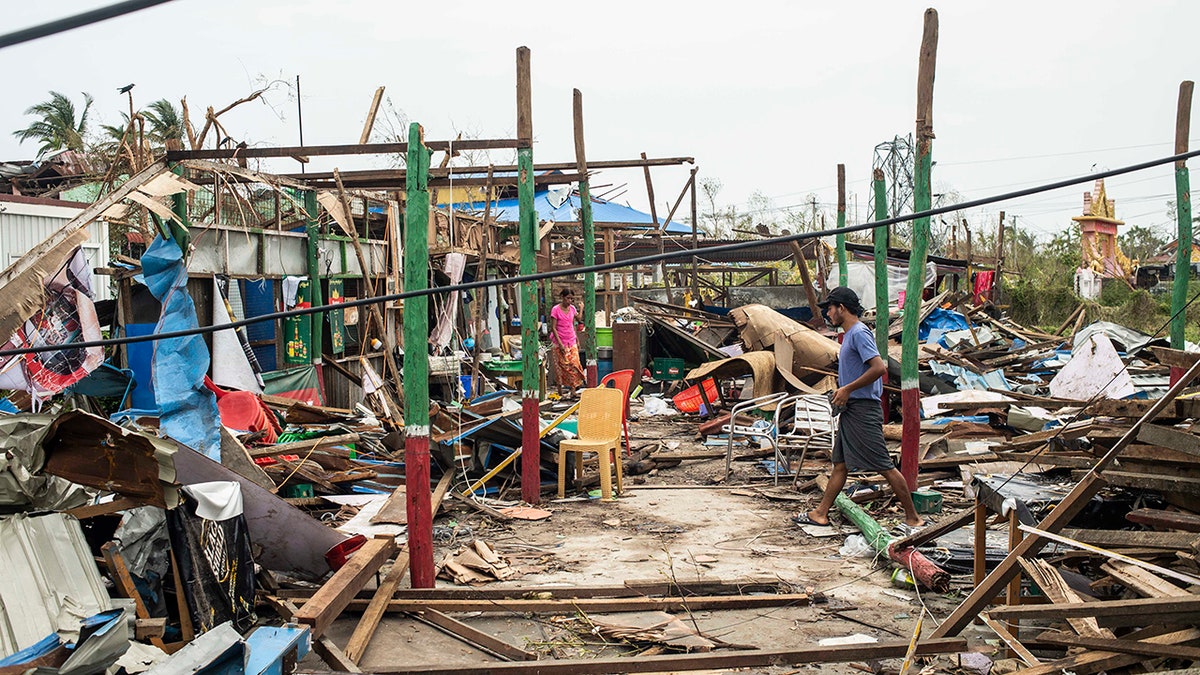 damaged buildings