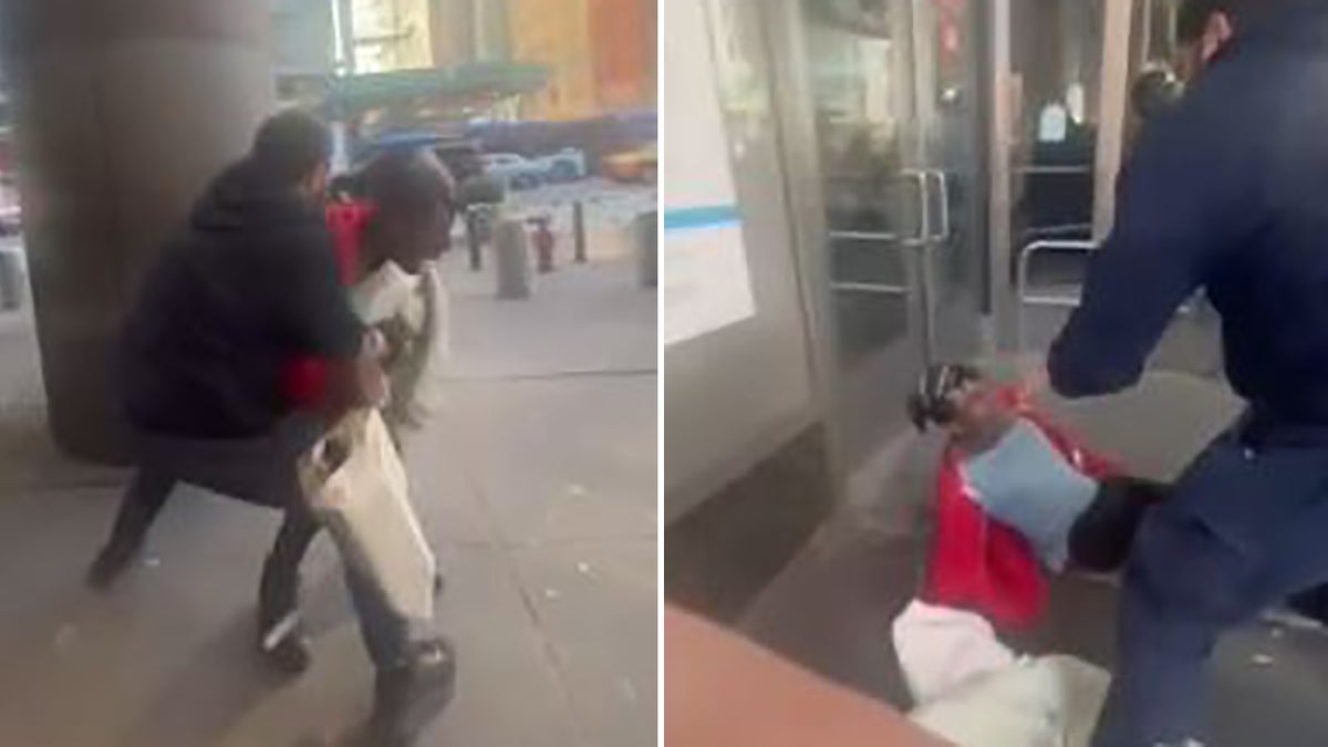 guard wrestling with alleged shoplifter
