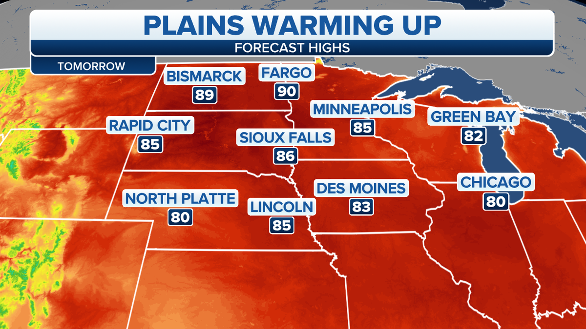 High temperatures for Plains