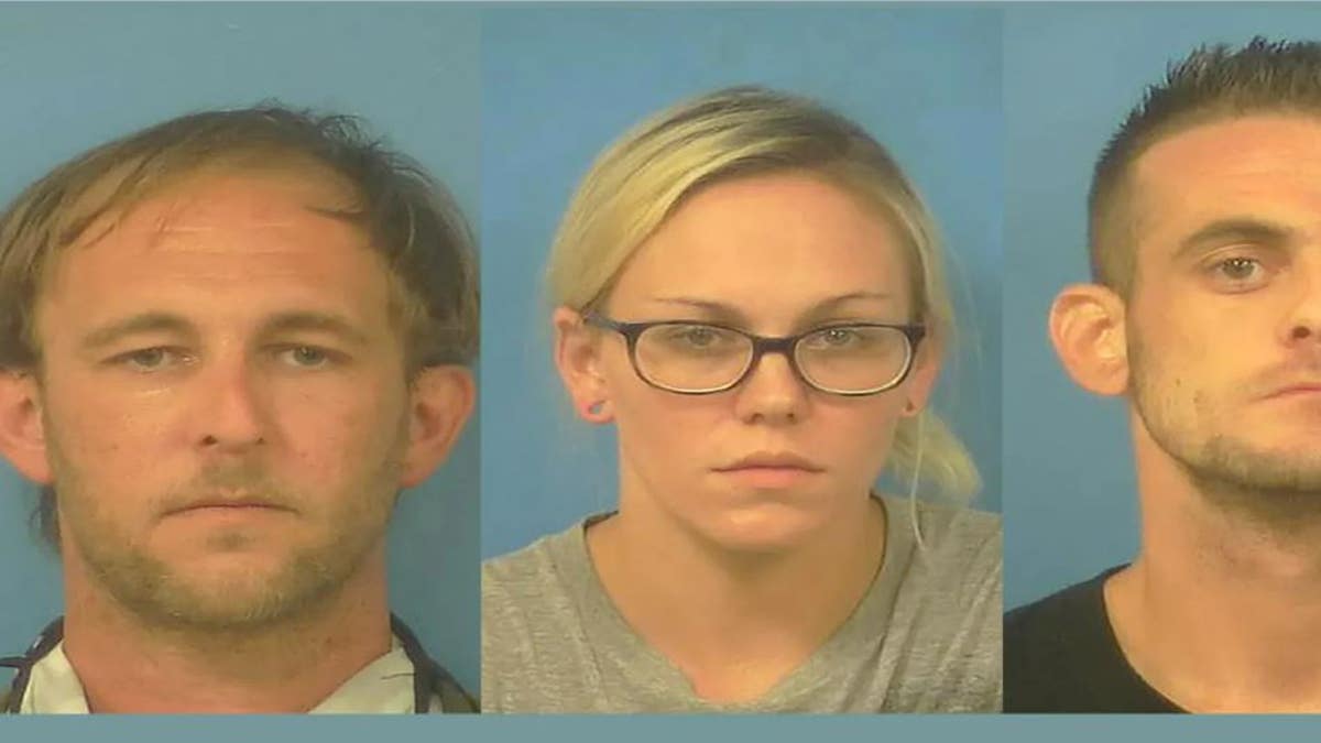 mugshots for Brad Mehn, Heather Pate and Kevin Dent