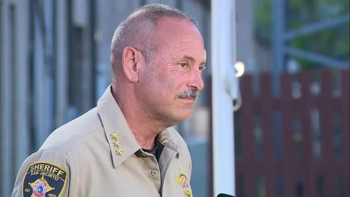 San Jacinto County Lt. Timothy Kean seen at press conference outside jail
