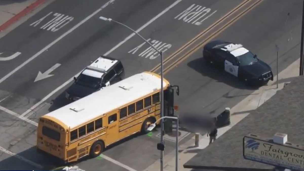 school bus crash scene