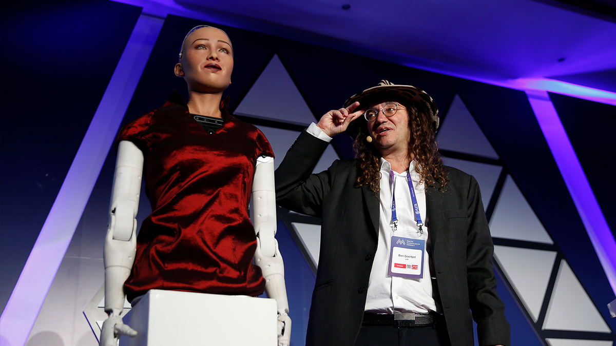 Sophia the robot and Dr. Ben Goertzel