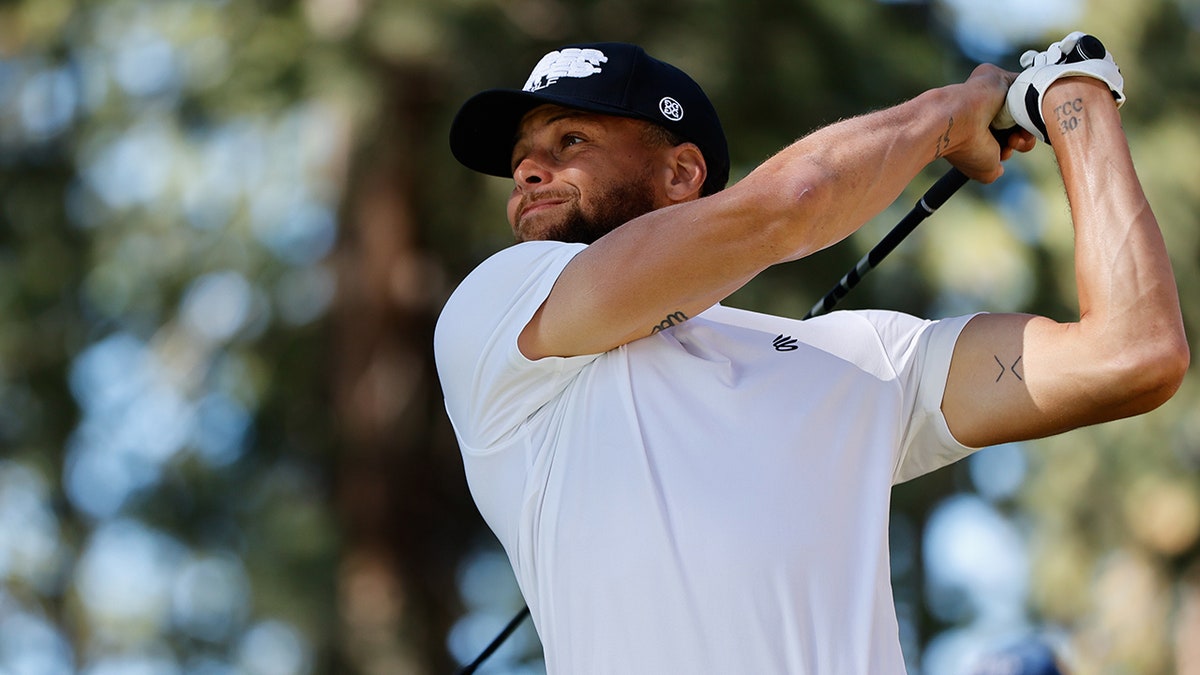 Steph Curry golfing.