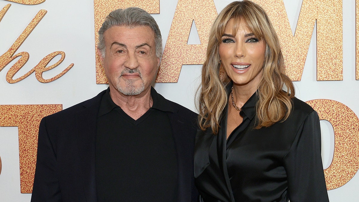 Jennifer Flavin and Sylvester Stallone at a red carpet event for "The Family Stallone"