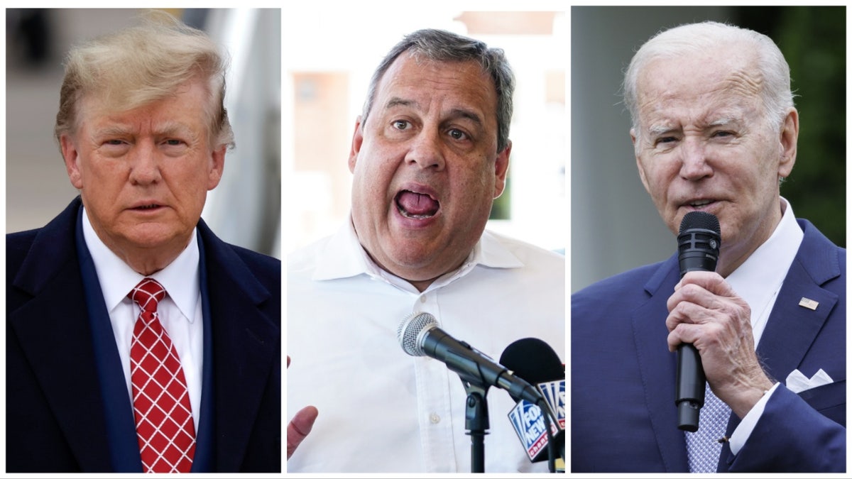 Donald Trump, Chris Christie, and Joe Biden in a three-way photo combo