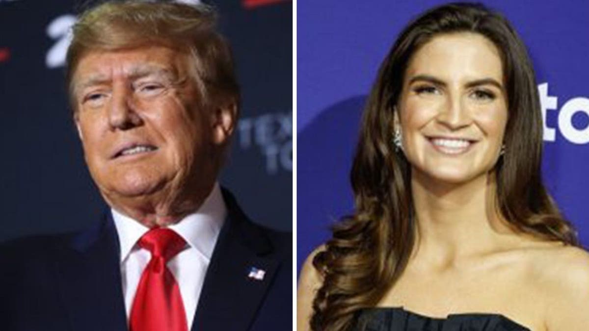 Donald Trump in a side-by-side photo next to CNN anchor Kaitlan Collins