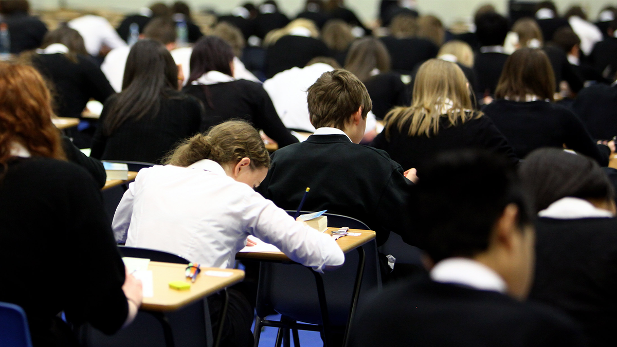 Students taking test