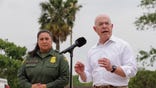 BROWNSVILLE, TEXAS - MAY 5:  U.S. Department of Homeland Security Secretary Alejandro Mayorkas speaks at a presser about immigration and the Trump-era expulsion policy Title 42 that is set to end next week on May 5, 2023 in Brownsville, Texas. President Biden has ordered 1,500 troops to the southern U.S. border to assist in patrolling areas in anticipation for the policy change.  (Photo by Michael Gonzalez/Getty Images)