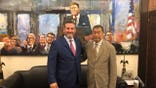 Jimmy Lai posing for a photo with Sen. Ted Cruz