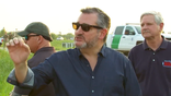 Ted Cruz speaks with a reporter near the southern border in Brownsville, Texas, on May 11, 2023.