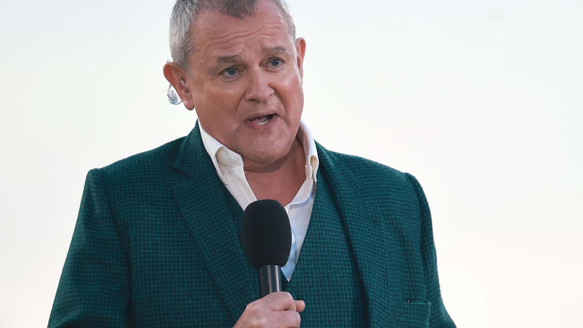 Hugh Bonneville speaks on stage during the Coronation Concert