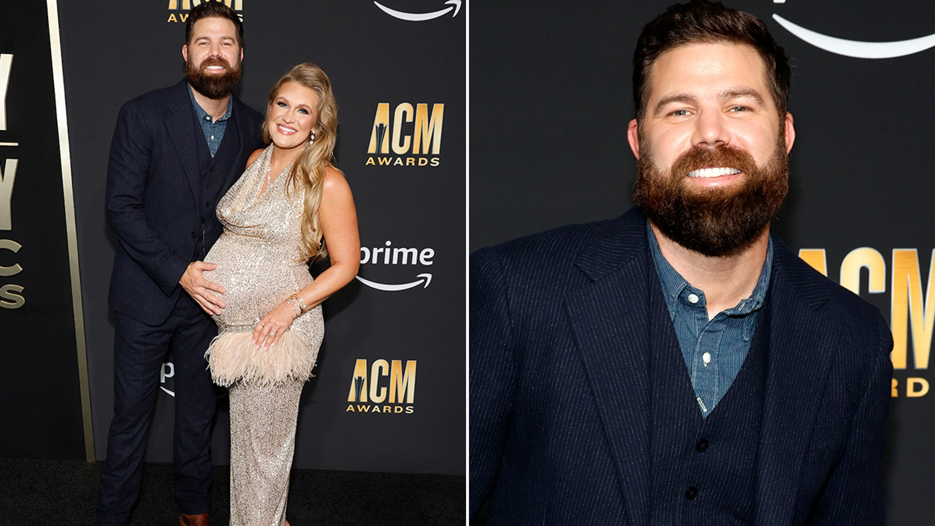 Jordan Davis and his wife at the ACM Awards