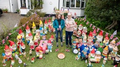 King Charles III honored with unique display of gnomes all over UK woman's yard