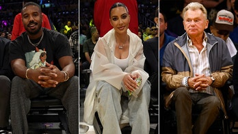 Kim Kardashian, 'Wheel of Fortune' host Pat Sajak, Adele sit courtside at Lakers vs Golden State game