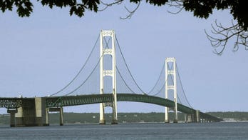 Michigan's Mackinac Bridge declared safe after crane hits main span