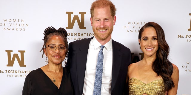 Prince Harry, Meghan Markle and Doria Ragland on the red carpet