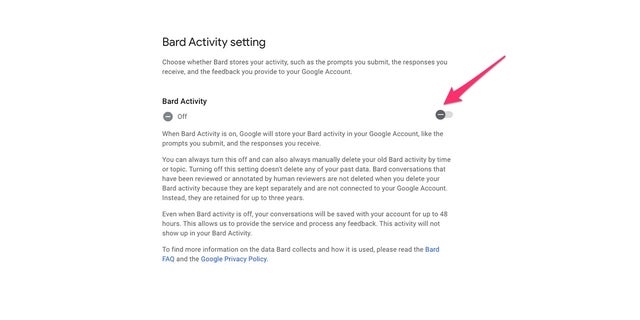 Bard activity screenshot
