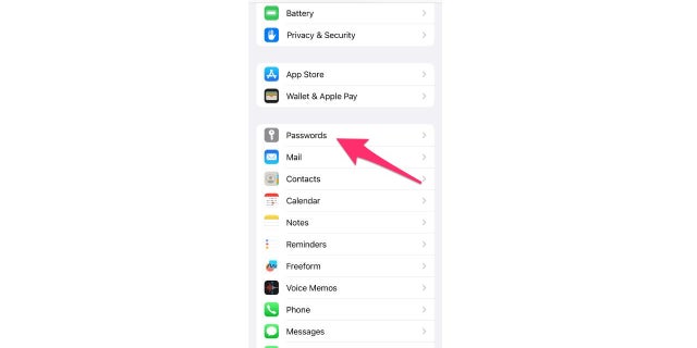 iphone passwords screenshot