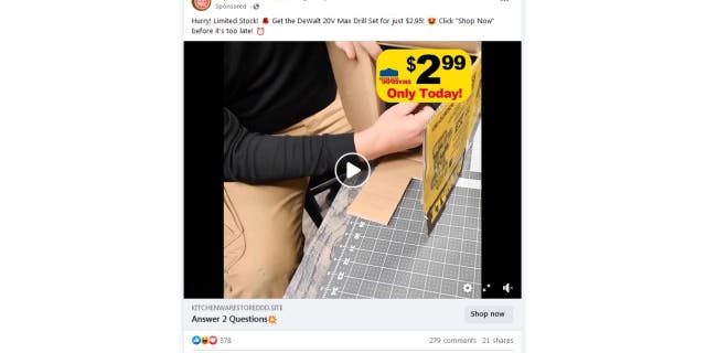 Matkap seti reklam ekran görüntüsü