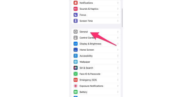 apple general settings for iphone