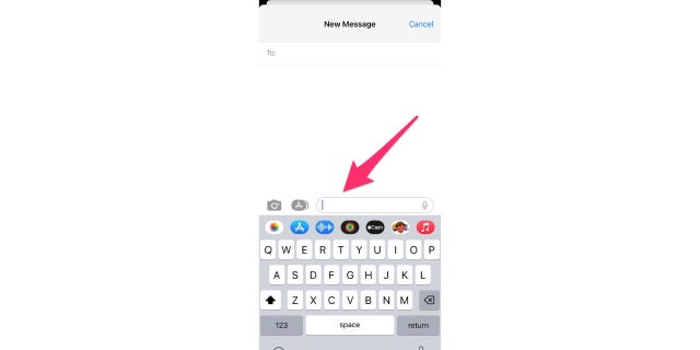 iMessage typing screenshot