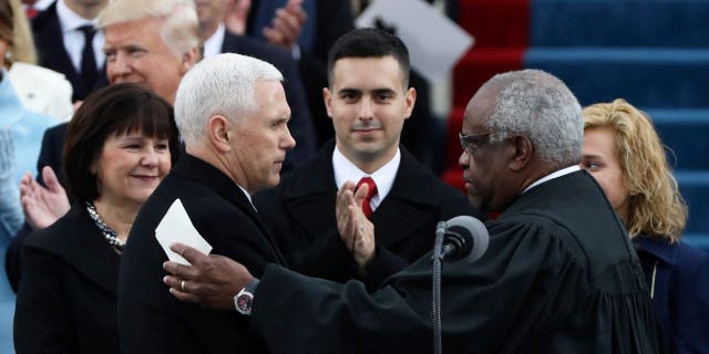 VP Mike Pence sworn in by Justice Clarence Thomas