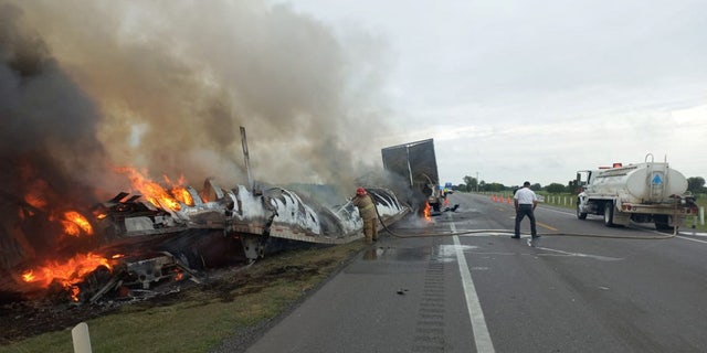 Bad accident on the Tamaulipas highway in Mexico