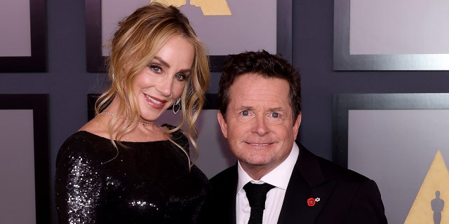 Michael J. Fox and Tracy Pollan at the Oscars