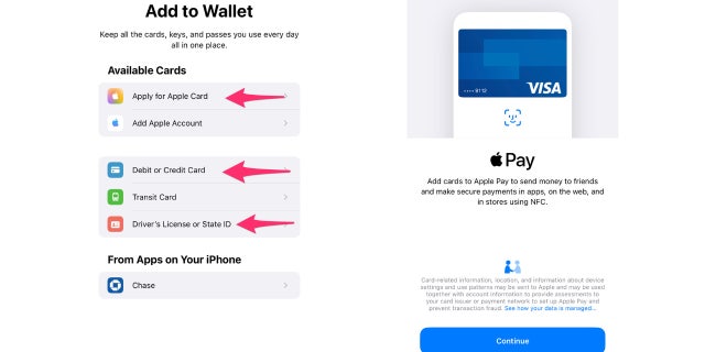 Wallet uygulamasının ekran görüntüsü