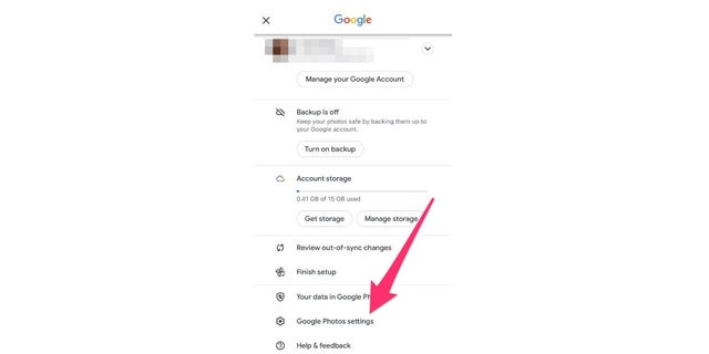 Google settings for your images