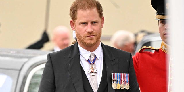 Prince Harry looking serious