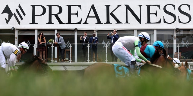 View of the finish line at Preakness