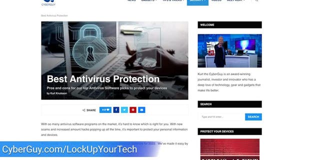 Halaman perlindungan antivirus terbaik CyberGuy.com