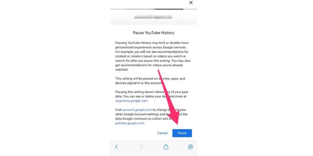 Google account can be paused in your account