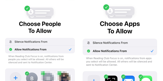 Focus mode customizes notifications