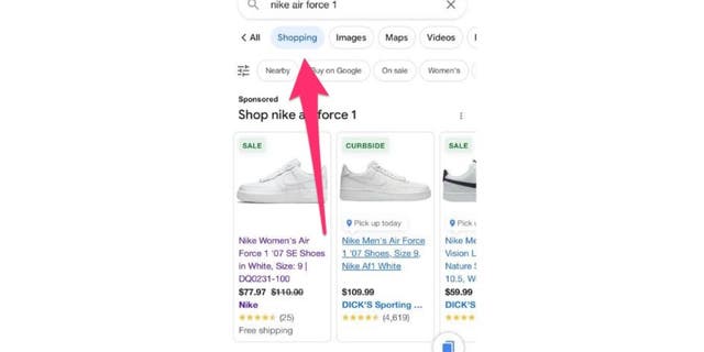 Shopping on ecommerce Google Chrome