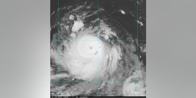 Typhoon Mawar seen via satellite