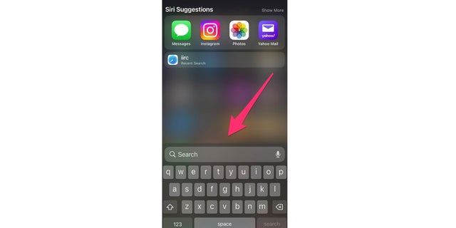 Search bar swipe iphone