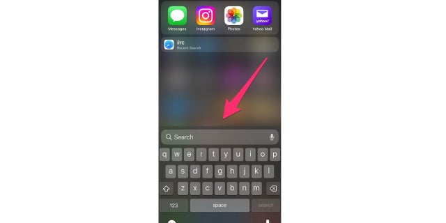 Search bar swipe iphone