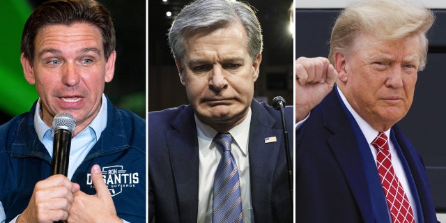 Ron DeSantis, Christopher Wray, Donald Trump