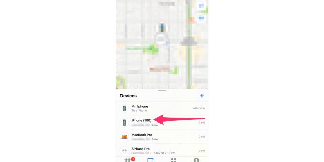 Screenshot of the Find My Phone app.