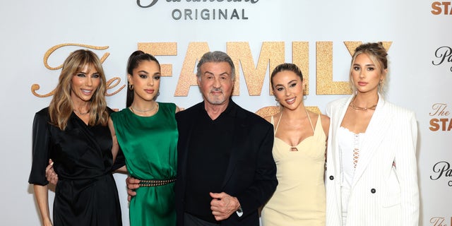 Jennifer Flavin Stallone, Sistine Stallone, Sylvester Stallone, Sophia Stallone and Scarlet Stallone at the red carpet premiere of their reality series