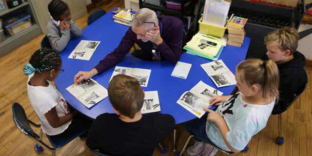 Teacher and students