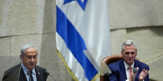 Kevin McCarthy sits next to Netanyaju during Israel trip 