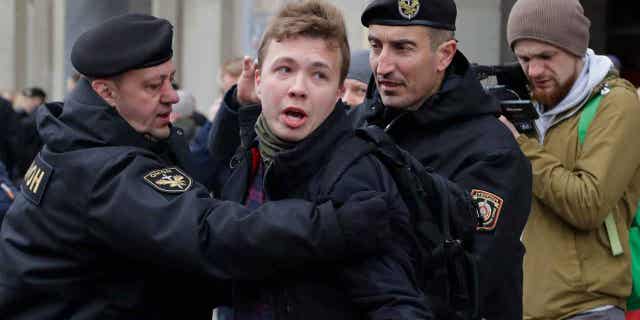 Belarus police arrest journalist Raman Pratasevich,