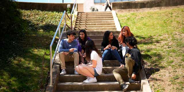 Upper Darby High School students Rayan Hansal and friends